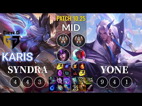 GEN Karis Syndra vs Yone Mid - KR Patch 10.25