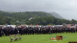 Massed Pipe Bands, Bridge of Allan Highland Games, 2016.