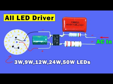 Make an all watts LED Bulb driver circuit DIY, 3W 9W 12W 24W 50W LED