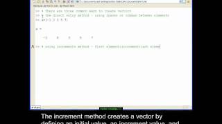 Creating vectors in MATLAB