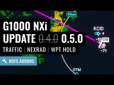 MSFS: G1000 NXi Update 0.5.0 - ILS auto-switch / NEXRAD / Traffic / ADF / Declutter / REL TER Mode