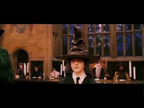Harry Potter geting sorted into Gryffindor by Sorting Hat