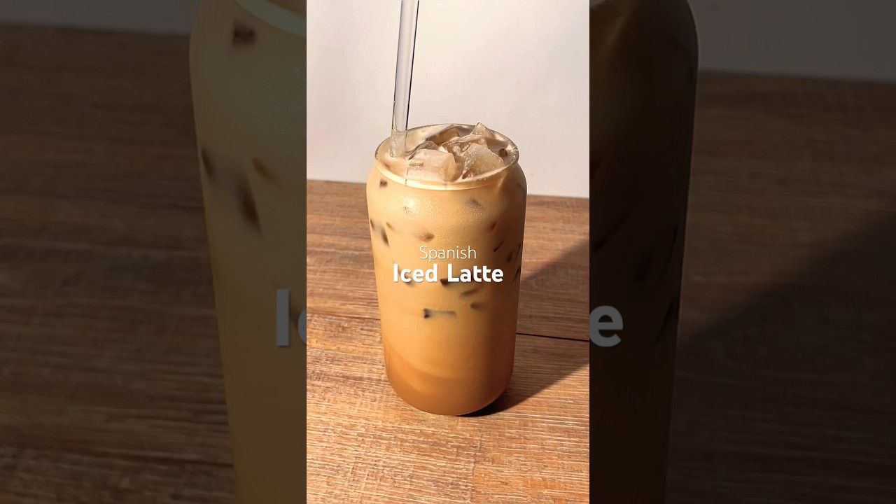 Spanish Iced Latte ☕️🤎🧊 #icedlatte #coffee #icedcoffee