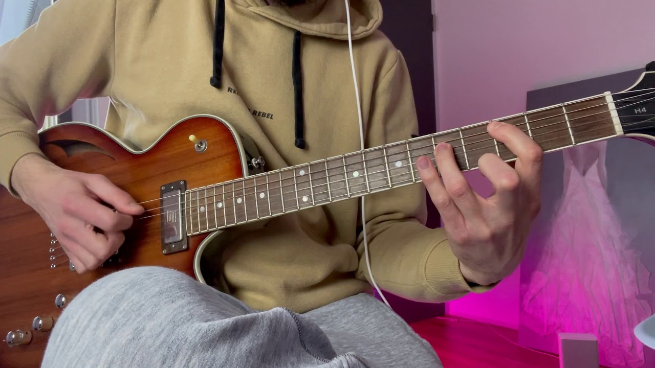 Roberto Barlocci playing the main riff of Iron Maiden's Dance of Death on electric guitar