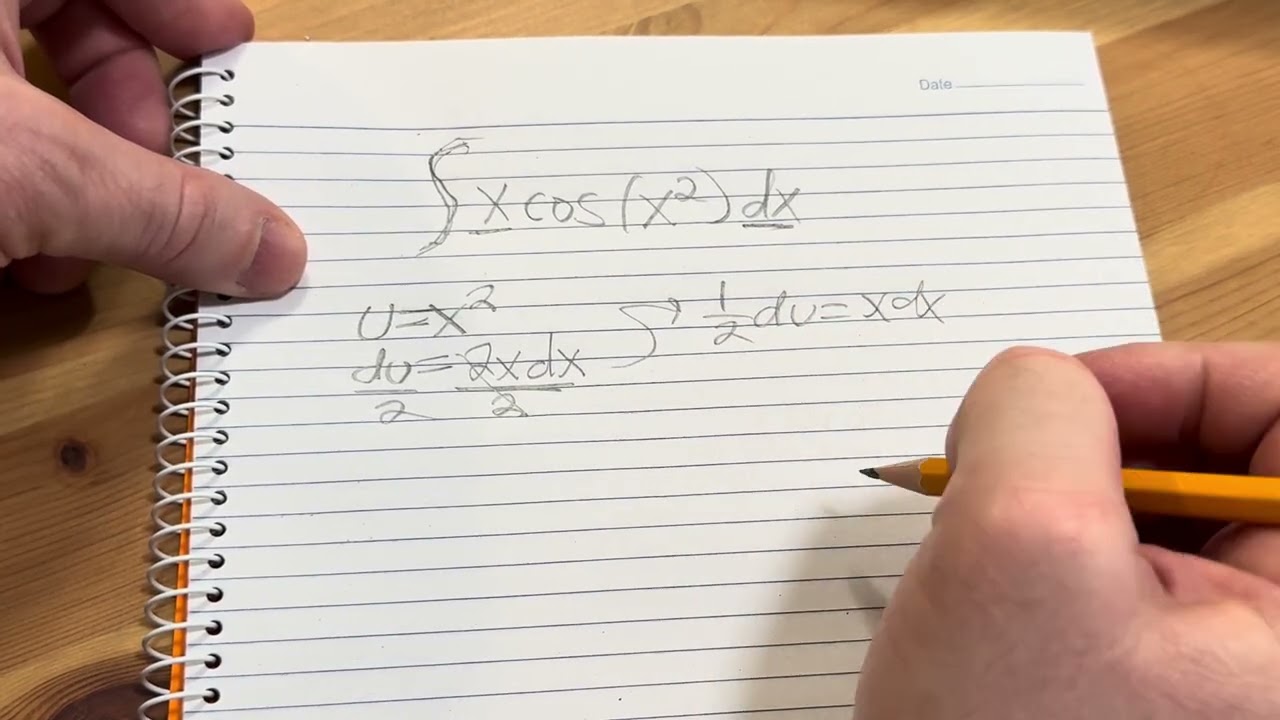 Basic Integration by Substitution: Integral of xcos(x^2)dx