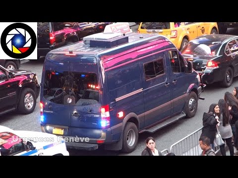 NYPD Counter-Terrorism Van with Police Escort