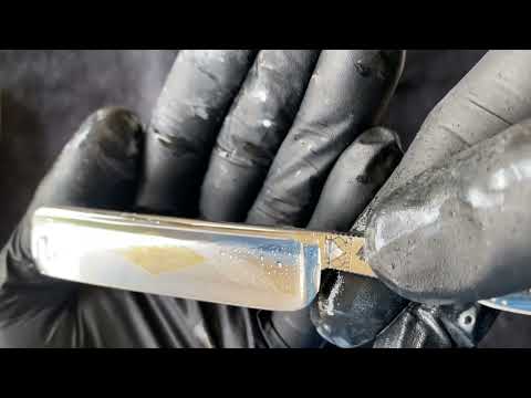 How To Hone Straight Razor - 5/8 Bismarck Barber's Special ft Ohira AO Renge Suita (vid 112)