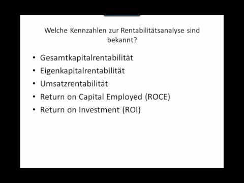 Kennzahlen zur Messung der Rentabilität