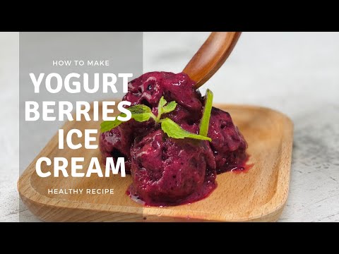 Homemade Yogurt Berries Ice Cream (3 Ingredients Healthy Recipe)