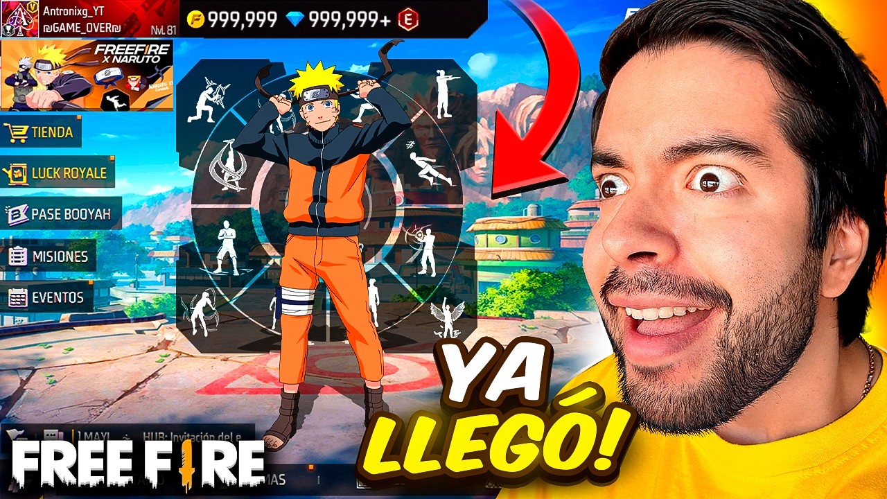 NARUTO LLEGA a FREE FIRE! ACTUALIZACION Y LLEGANDO A GRAN MAESTRO!  #antronixxg #freefire