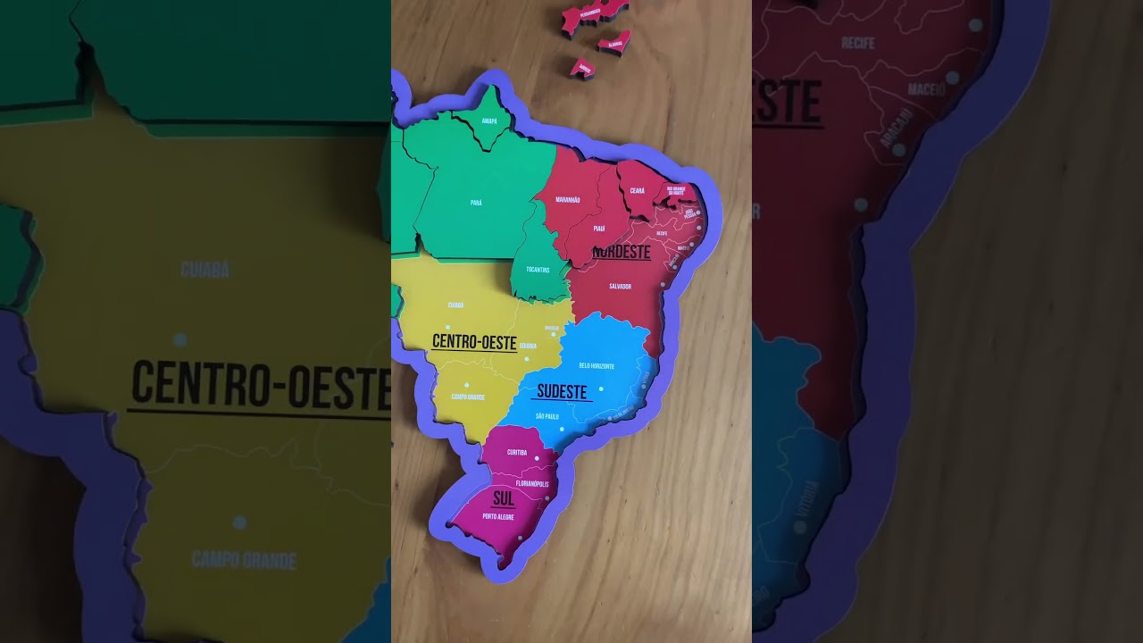 Jogo Tabuleiro Quebra Cabeça Mapa Do Brasil 3d Frete Gratis