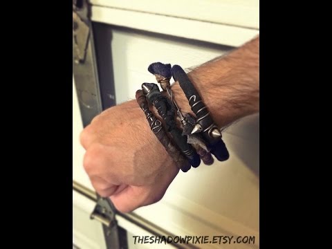 DIY post apocalyptic style fabric wrapped wire bangle bracelet tutorial!