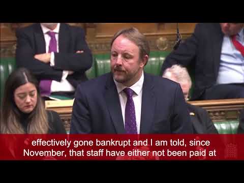 Toby Perkins raises the financial troubles at Staveley Town Council in Parliament