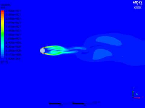 Transient laminar flow around a cylinder