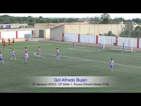 Gol Alfredo Buján en el partido CE Santanyí 0 - CF Sóller 1. Tercera División Balear 21/22