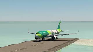 Smooth Take off Airbus 320 Air Lingus On Ocean Runway