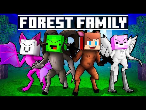 JJ and Mikey Became 99 NIGHTS IN THE FOREST FAMILY in Minecraft - Maizen