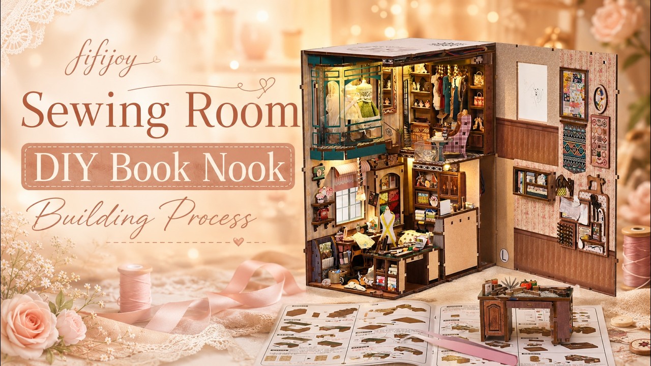 Sewing Room DIY Book Nook Building Process | A Tiny Room Full of Memories