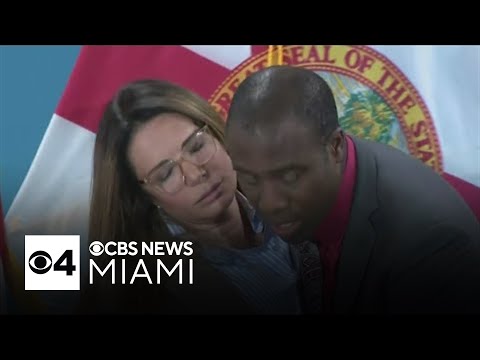 Florida State Sen. Ileana Garcia faints during Gov. DeSantis' press conference in Miami