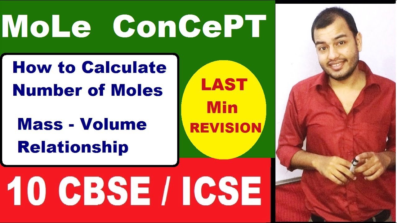 Mole ConcepT 01 | How To CalcuLate Number of Moles | Mass Volume Relationship | Revision