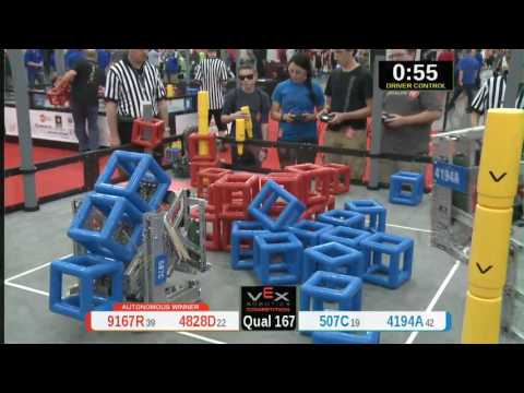 2015 VRC Tech Q167 - 9167R 4828D vs 507C 4194A - 54 to 50 - VEX Worlds 2015 - Technology Division