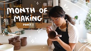 a month of making ceramics - pottery process - artist thoughts - garden show market part 1