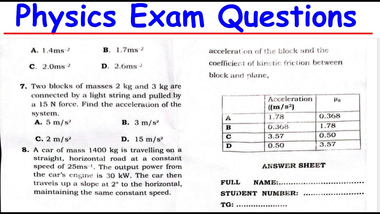 PHYSICS TEST 2 (2025) FULL SOLUTIONS 