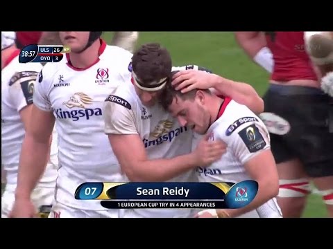 Sean Reidy try - Ulster vs Oyonnax Rugby 23.01.2016 HD
