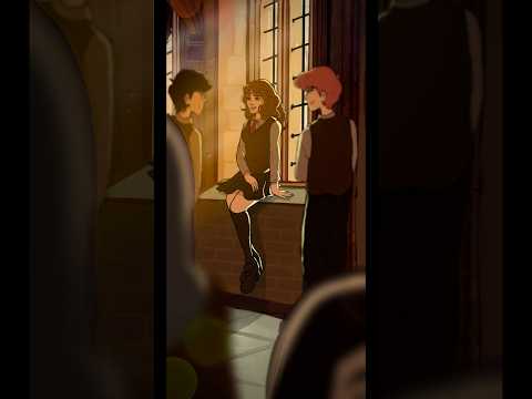 when class is over 🍂 #harrypotter #dracomalfoy #hermionegranger #animation #cartoon #meme