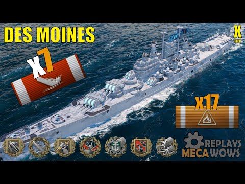 Des Moines 7 Kills & 255k Damage | World of Warships Gameplay