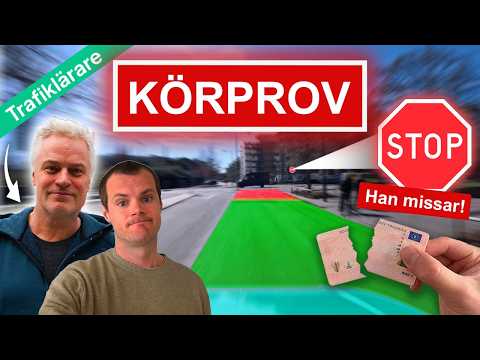 Trafiklärare Kuggar Elev På Uppkörning - Kör Mot Stopplikt