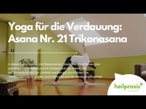 Yoga für die Verdauung: Asana Nr. 21 Trikonasana (gedrehtes Dreieck)