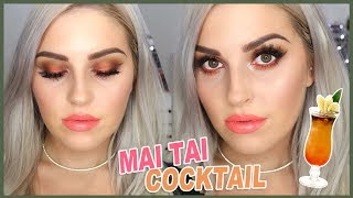 MAI TAI MAKEUP TUTORIAL 🍹🔥 Cocktail Series 💕 Orange & Green!