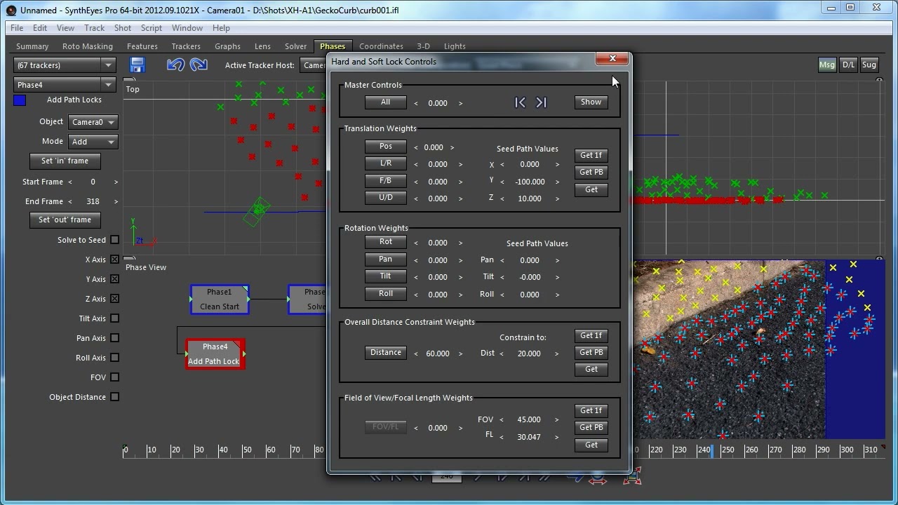 Straightening Dollies Using Linearize Path Phases in SynthEyes