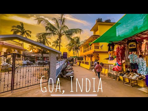 Goa - Calangute : a walk to India’s most visited beach from town centre | 4K HDR | Trawellbeings