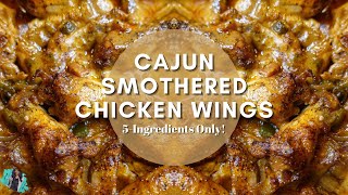 THE BEST SMOTHERED CHICKEN WINGS | 5 INGREDIENTS | EASY COOKING TUTORIAL | #chickenwings