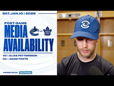 Elias Pettersson & Head Coach Adam Foote Post-Game Media | Canucks at Maple Leafs (Jan 10, 2026)