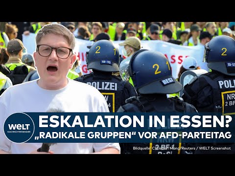 ESSEN: Krawalle wegen AfD-Parteitag? Radikale linke Gruppen sammeln sich vor Grugahalle