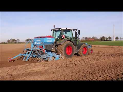 Fendt 512 mit Solitair 9 bei der Aussaat.