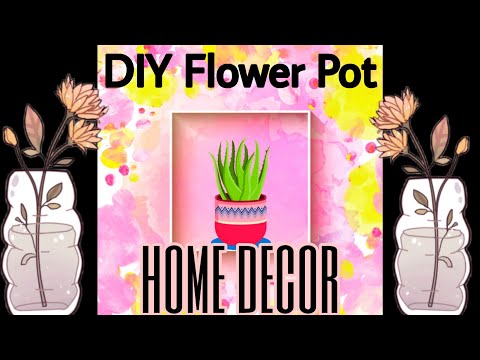 Diy flower pot | Cement craft ideas | Ceramic flower vase making