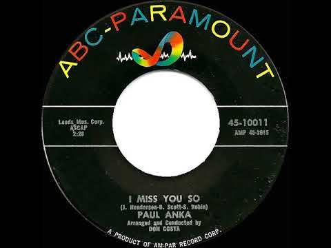 1959 HITS ARCHIVE: I Miss You So - Paul Anka