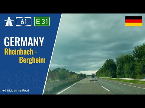 Driving in Germany: Autobahn A61 E31 from Rheinbach to Bergheim