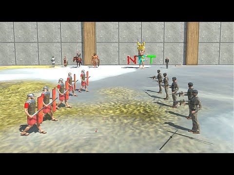 5 VS 5 ANCIENT HUMANS VS MODERN HUMANS - Animal Revolt Battle Simulator