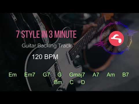 Guitar backingtrack - 7 style in 3 minute 120bpm in Em #backingtrack  #backtrackitapp #practice