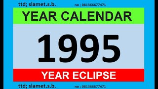 calendar year 1995 #calendar #blog #eclipse #education #music #entertainment #inggeris