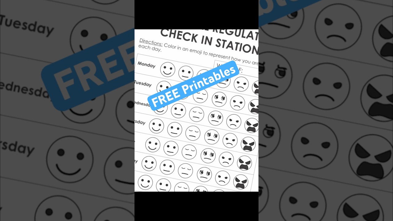 Free emotional regulation printables
