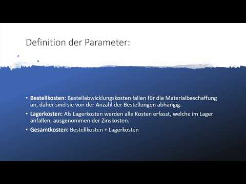 Azubi-Tutorials zur Prüfungsvorbereitung für Industriekaufleute - optimale Bestellmenge