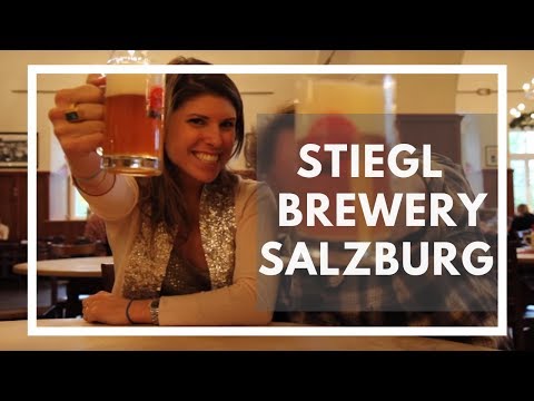 Drinking Beer at Stiegl Brewery in Salzburg, Austria