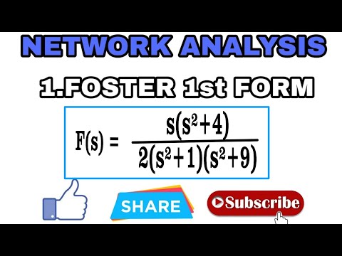 1.FOSTER 1st FORM || NETWORK ANALYSIS and synthesis.