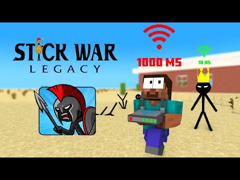 HEROBRINE 1000 PING + STICK WAR LEGACY CHALLENGE - MINECRAFT